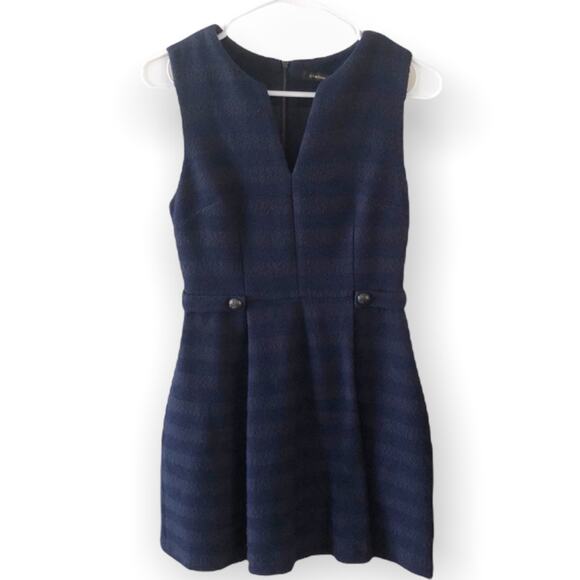 Cynthia Steffe Cotton Blend Striped Sheath Sleeveless Mini Dress Preppy Womens 2 - Picture 1 of 9